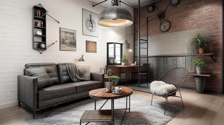 Industrial Living Room Design Ideas example