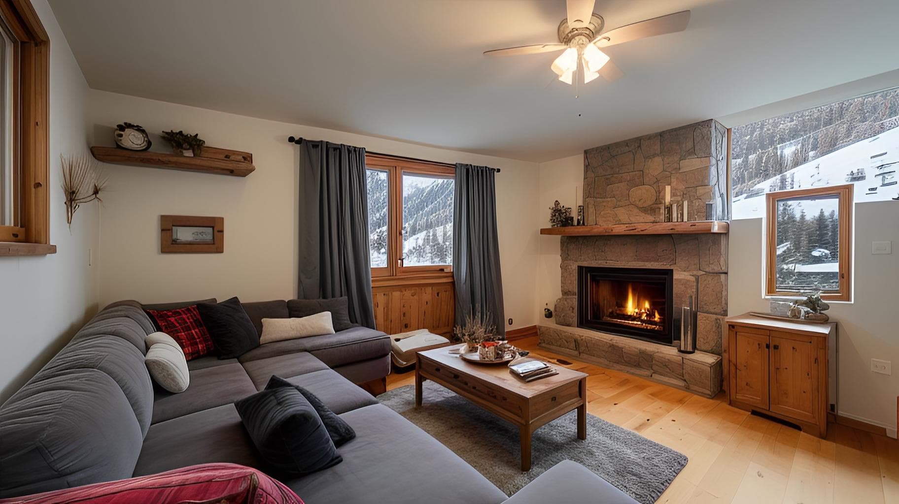 Ski Chalet Living Room Design Ideas example 3